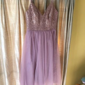 Metallic Lace and Tulle Short Bridesmaids Dress